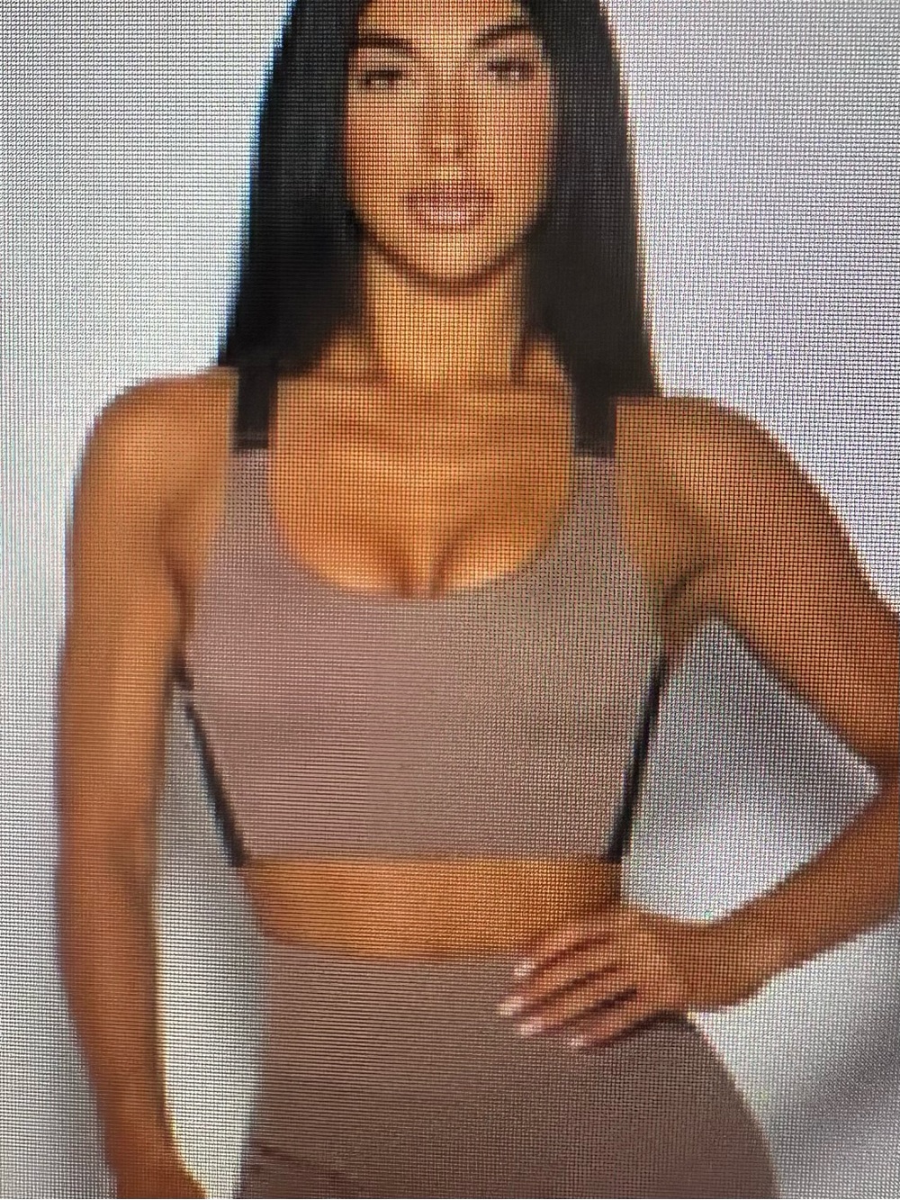 Bombshell Sportswear color is coco  and Black Seamless Crop Bralette